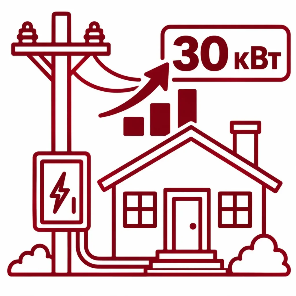 Увеличение мощности до 30 кВт